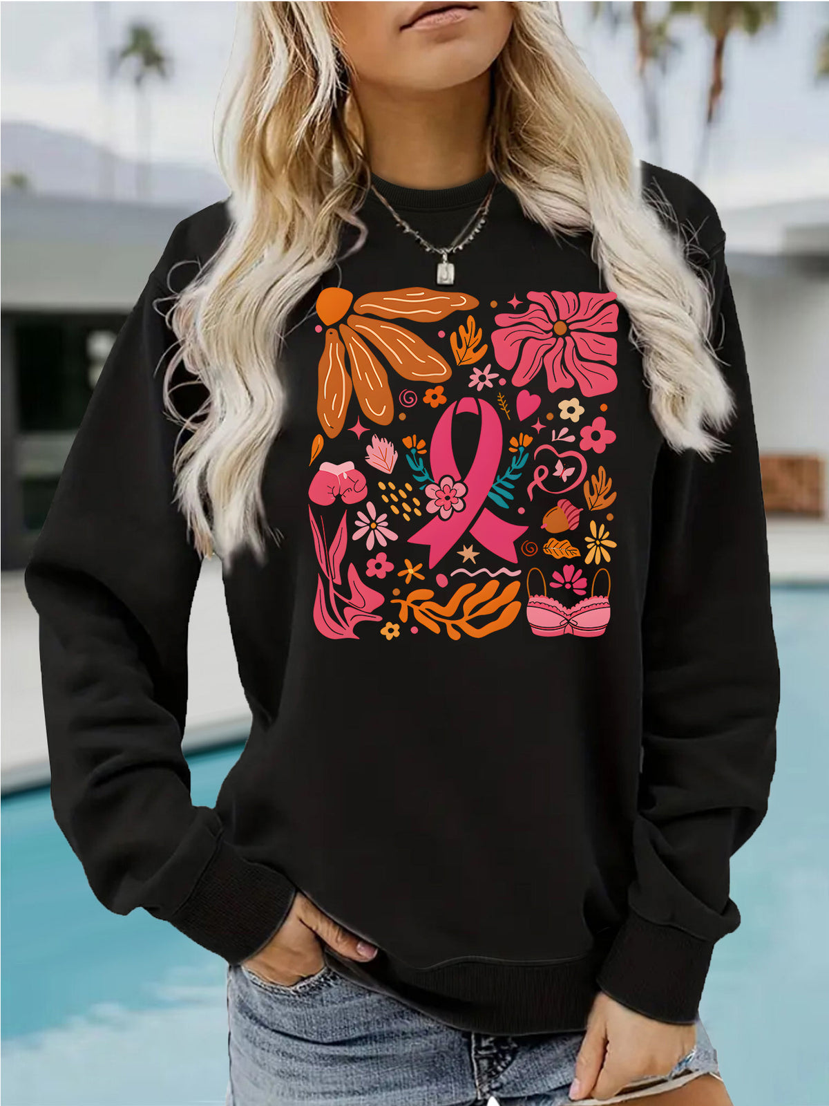 Loose velvet sweatshirt