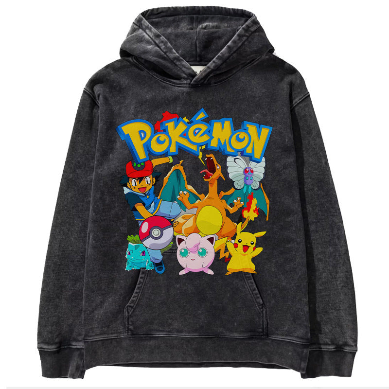 Pok é mon anime men's and women's top hoodie