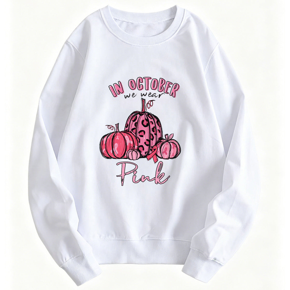 Round neck printed hoodie