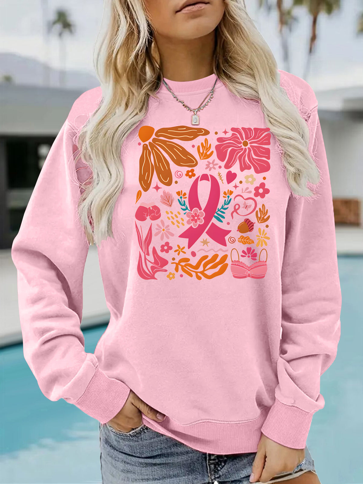Loose velvet sweatshirt