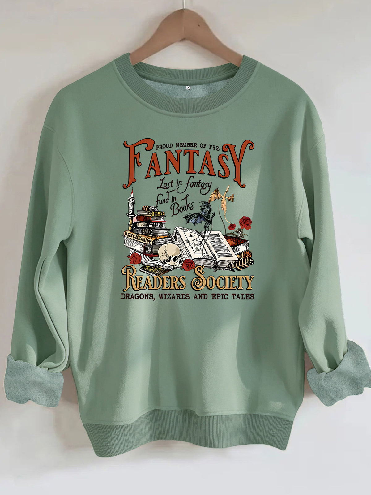Round neck fleece hoodie