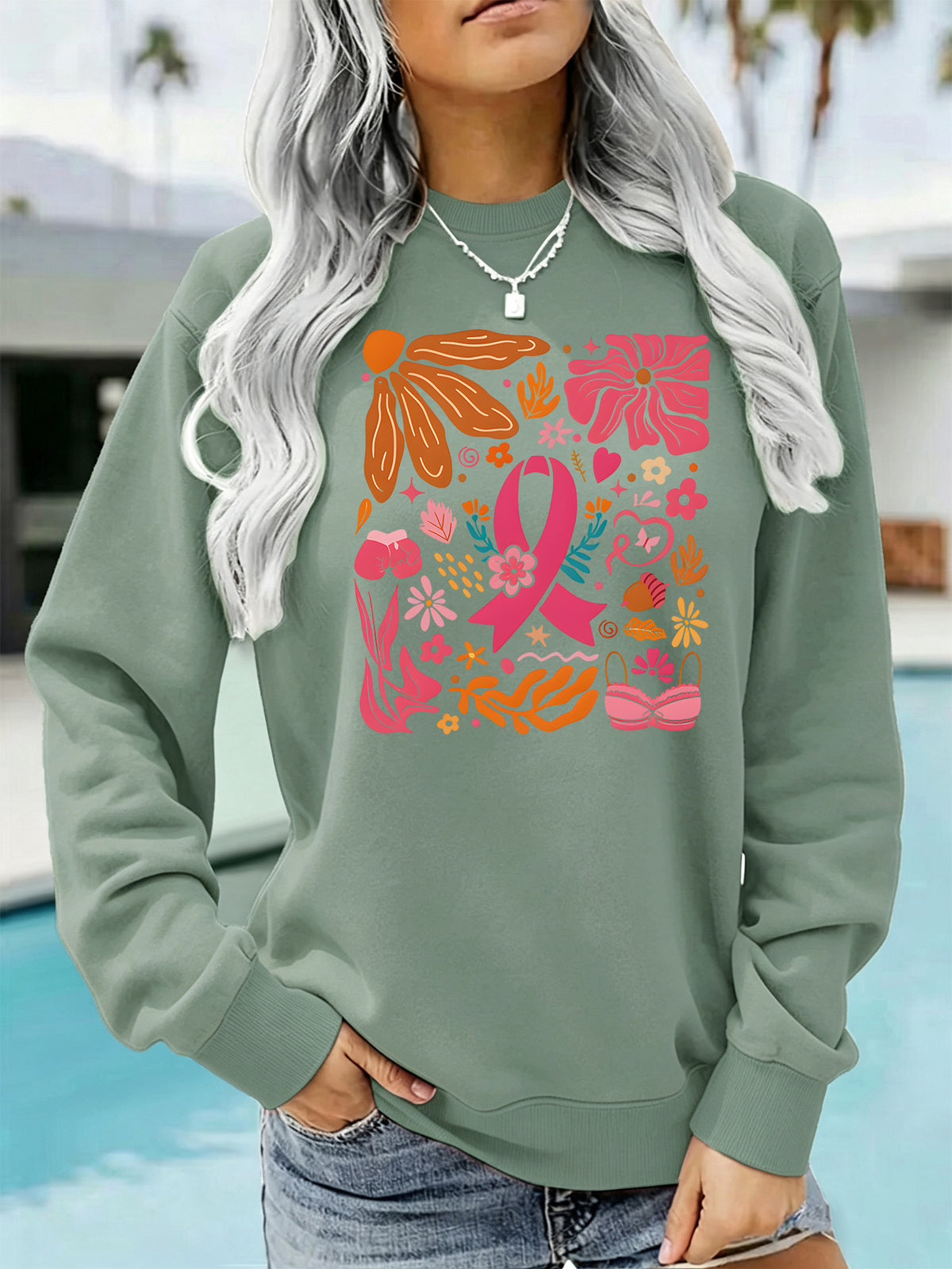 Loose velvet sweatshirt