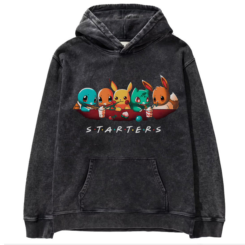 Pok é mon anime men's and women's top hoodie