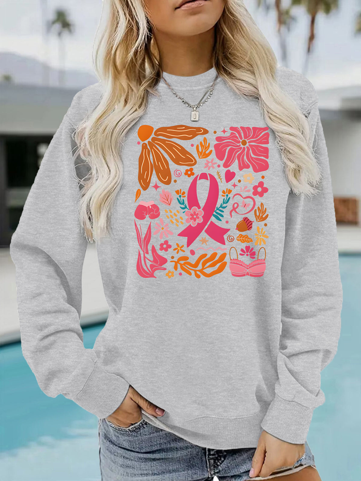 Loose velvet sweatshirt