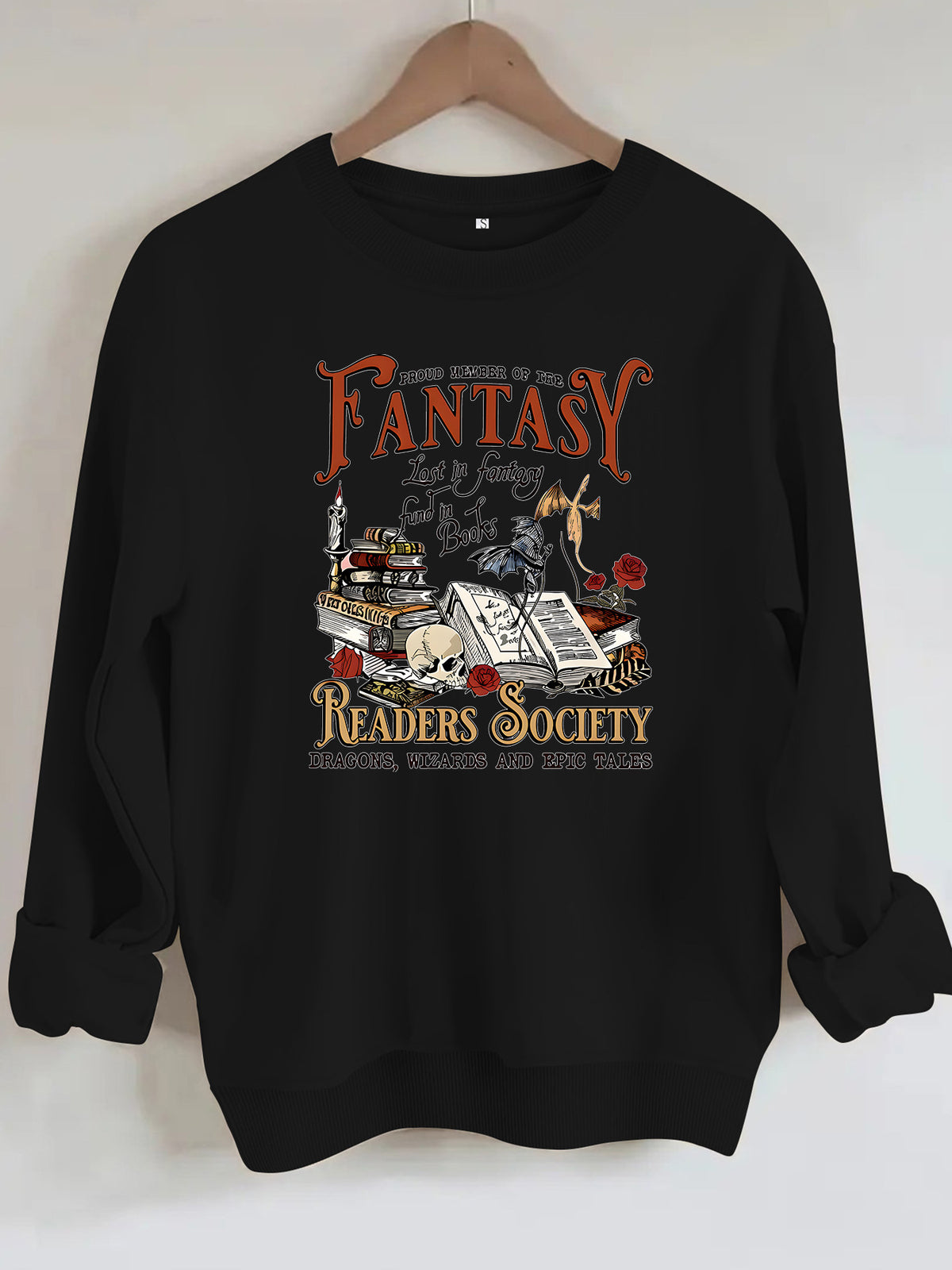 Round neck fleece hoodie